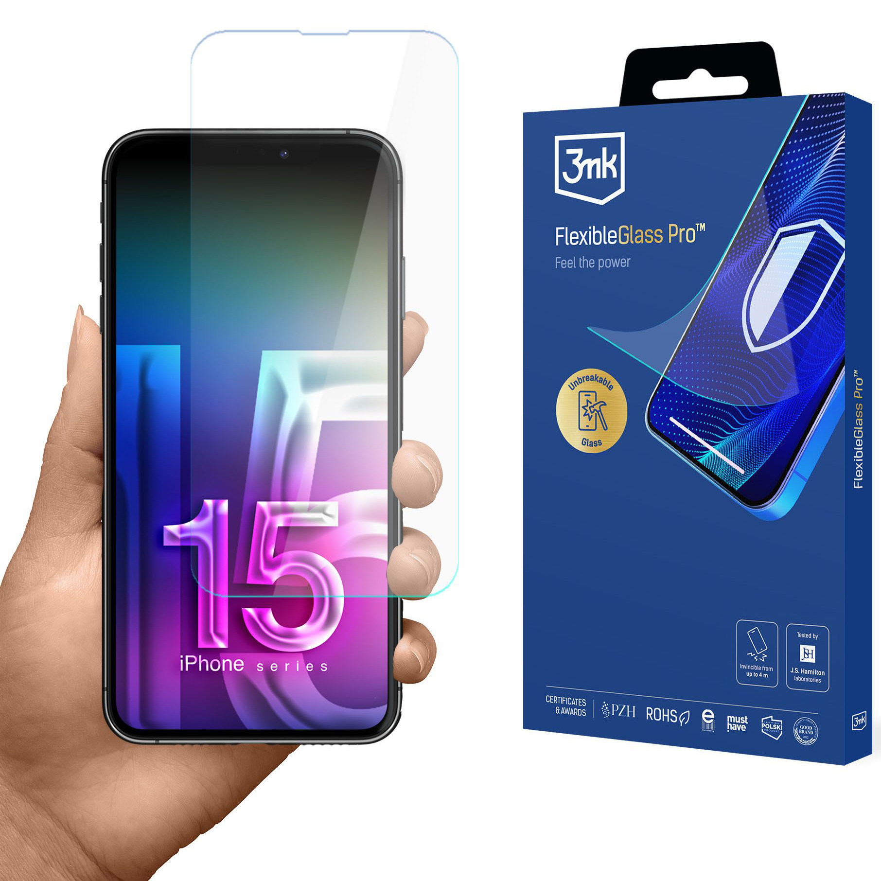 Szkło ochronne 3mk FlexibleGlass Pro do iPhone 16 Pro Max, przezroczyste